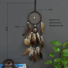 Dream Catcher Ornaments Home Decoration Dream Catcher Brown Two Rings 1pc,Home Decor ,Room Decor,Wall Decor Gifts Birthday Graduation