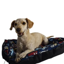 Rectangular Pet Bed Soft Dog Cat Bed - Blue - View 1