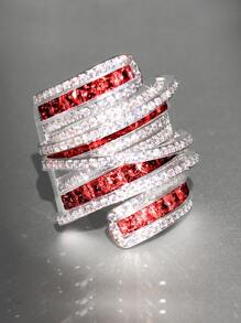 Nhẫn Trang Trí Đá Cubic Zirconia - Đỏ - Xem 11