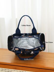 حقيبة غداء معزولة بطبعة حيوانات كرتونية من قماش أكسفورد، حقيبة غداء كبيرة السعة مناسبة للرجال والنساء، ضروريات السفر