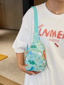 Pechera mini dibujos animados lindo patrón dulce - Verde - Ver 1