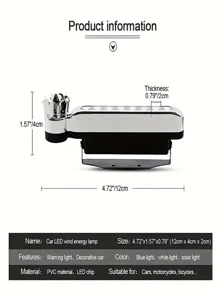 2 chiếc Led Drl chạy bằng gió có quạt, đèn xoay, đèn pha lái xe, phụ kiện xe hơi - Màu xanh lam - Xem 7