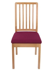 Jacquard Chair Seat Cover Dining Room Chair Slipcover Burgundy 1pc - Burgundy - View 2