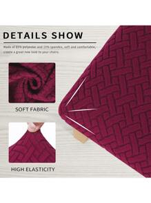Jacquard Chair Seat Cover Dining Room Chair Slipcover Burgundy 1pc - Burgundy - View 3