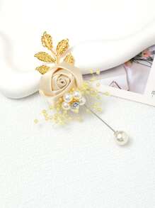 Wedding Corsage Brooch - Beige - View 2