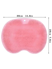 Treo tường Trở lại Chải , Gương sen Bàn chải chân , Silicone Tắm Mát xa Tấm lót Chải , Cốc hút , Phòng tắm Chân Máy chà sàn Đến Loại bỏ Da chết - Hồng - Xem 4