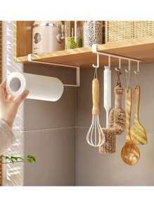 Phòng bếp Khăn giấy Và khăn rửa bát Giá đỡ , Nhiều lớp Sắt Treo Móc lưu trữ Đối với Tủ , & Hộp đựng , Tủ Cái giá Cái móc - trắng - Xem 1