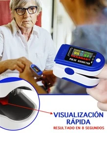 Oxímetro De Dedo Pulso Medidor De Oxigeno Hogar Hospital - Azul - Ver 4