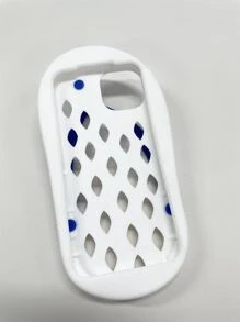 创意镂空凉鞋造型手机壳，兼容 14、13 Pro Max、12、11，柔软硅胶材质 - 白色 - 查看 3
