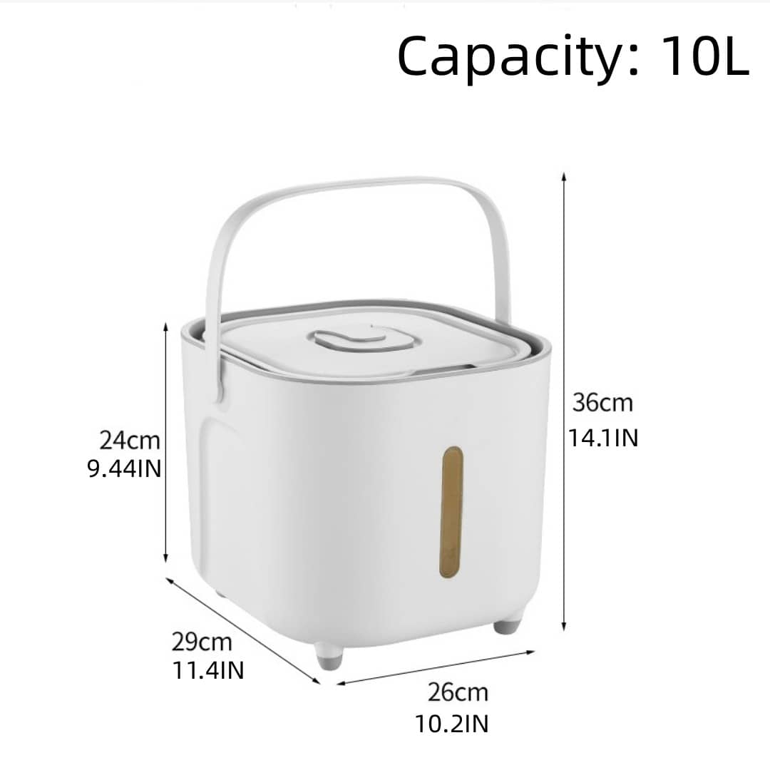 10l Food Storage Container Rice Box, Moistureproof Sealed Rice Barrel