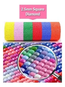 Pintura Em Diamante 5d Diy Kit De Ponto Cruz De Flores De Rosa , Kit Completo De Mosaico Diamante Quadrado Floral Para Decoração De Casa, Presentes