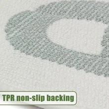 verde lavable en lavadora largo felpa de terciopelo con letra Alfombra de baño con absorción de agua , dulce estilo súper fibra Alfombra de baño , pie Almohadilla , Alfombra de puerta - Verde - Ver 5