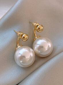1pair Elegant And Luxurious Faux Pearl Women's Stud Earrings, Suitable For Daily Wear - Multicolor - View 3