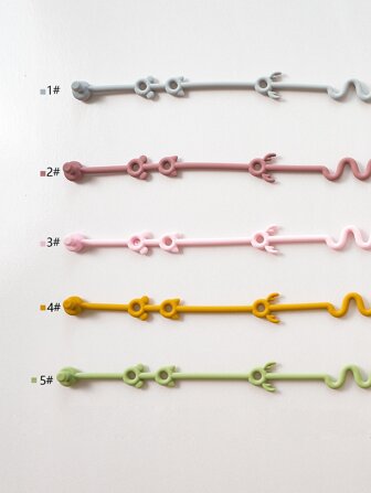 1入組隨機矽膠奶嘴固定器,多級可調設計,可用於嬰兒車/嬰兒床,防止掉落,並配有嬰兒咬嘴玩具/安撫奶嘴/玩具鏈