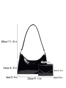 Dedoo 2入組/套時髦腋窩包帶皮夾