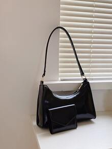 Dedoo 2入組/套時髦腋窩包帶皮夾