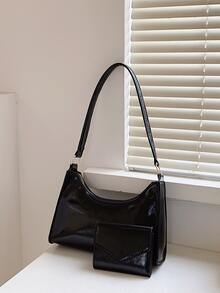 Dedoo 2入組/套時髦腋窩包帶皮夾