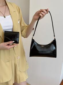 Dedoo 2入組/套時髦腋窩包帶皮夾