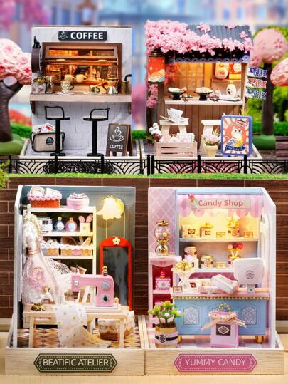 1set DIY Miniature Mini Shop Kit Room Decoration Christmas Gifts Color Block Color Blocks