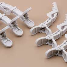 6pcs Hairdressing Salon Hair Styling Sectioning Clips, Including Positioning Clips, Alligator Hair Clips, Long Clips And Crocodile Clips - White - View 5