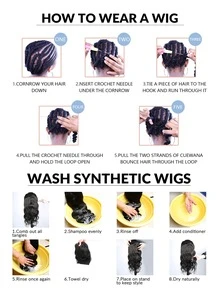 Tóc giả tổng hợp Dợn sóng Móc sự thêu 20 Inch Sóng nước Bện Tóc - màu đen - Xem 7