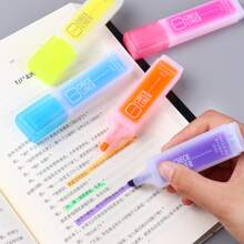 1pc Yellow Creative Highlighter Pen, Suitable For Students To Highlight And Mark Lines - Yellow - View 2