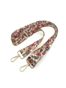 Alça de bolsa com padrão floral estilo boêmio, alça de substituição para bolsa feminina, alça de ombro ajustável, tiracolo para aliviar a carga - Multicolorido - Ver 1