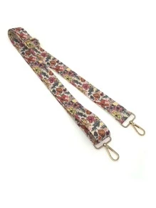 Alça de bolsa com padrão floral estilo boêmio, alça de substituição para bolsa feminina, alça de ombro ajustável, tiracolo para aliviar a carga - Multicolorido - Ver 3