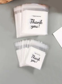 100pcs/set Versatile Plastic Slogan Graphic Clear Jewelry Packaging For Women For Daily Decoration