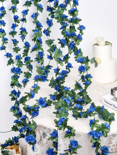 1/3pcs Artificial Rose Vine Garland, Wedding Venue Decor, Home Bedroom Living Room Bathroom Wall Hanging Decor, Outdoor Garden School Birthday Party Supplies, Valentine's Day Christmas New Year Graduation Gift