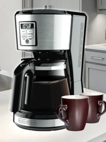 Cafetera Programable Digital 12 tzas B+D Con Filtro Permanente - Negro - Ver 2