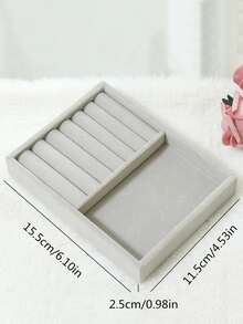 1 Gói Nhiều Tầng Trang Sức Tổ Chức Xám Polyamide Nhà Chống Bụi Trang Sức Hộp Trưng Bày - Xám - Xem 4