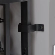 5-Tier Kitchen Bakers Rack with 10 S-Shaped Hooks, Industrial Microwave Oven Stand, Free Standing Kitchen Utility Cart Storage Shelf Organizer (Rustic Brown) - Black - View 7