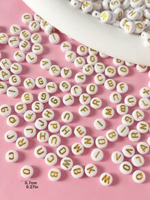 200pcs/set Letter Detail DIY Bead - White - View 2