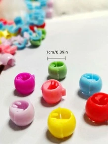 100入組素色髮珠 - 彩色 - 查看 3