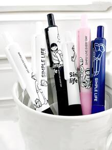 3pcs Đơn giản Bút Gel Bộ Màu hồng Đào Phi hành gia Không gian Du lịch Mềm mại Giữ 0.5mm Bút bi Đen Màu sắc Ink - Nhiều màu - Xem 5