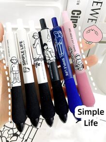 3pcs Đơn giản Bút Gel Bộ Màu hồng Đào Phi hành gia Không gian Du lịch Mềm mại Giữ 0.5mm Bút bi Đen Màu sắc Ink - Nhiều màu - Xem 7