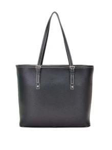 Bolsa feminina grande ombro forrada fivela Moncci - Preto - Visão 5