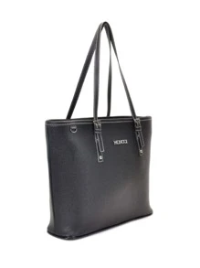 Bolsa feminina grande ombro forrada fivela Moncci - Preto - Visão 4