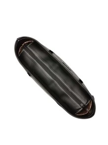 Bolsa feminina grande ombro forrada fivela Moncci - Preto - Visão 6