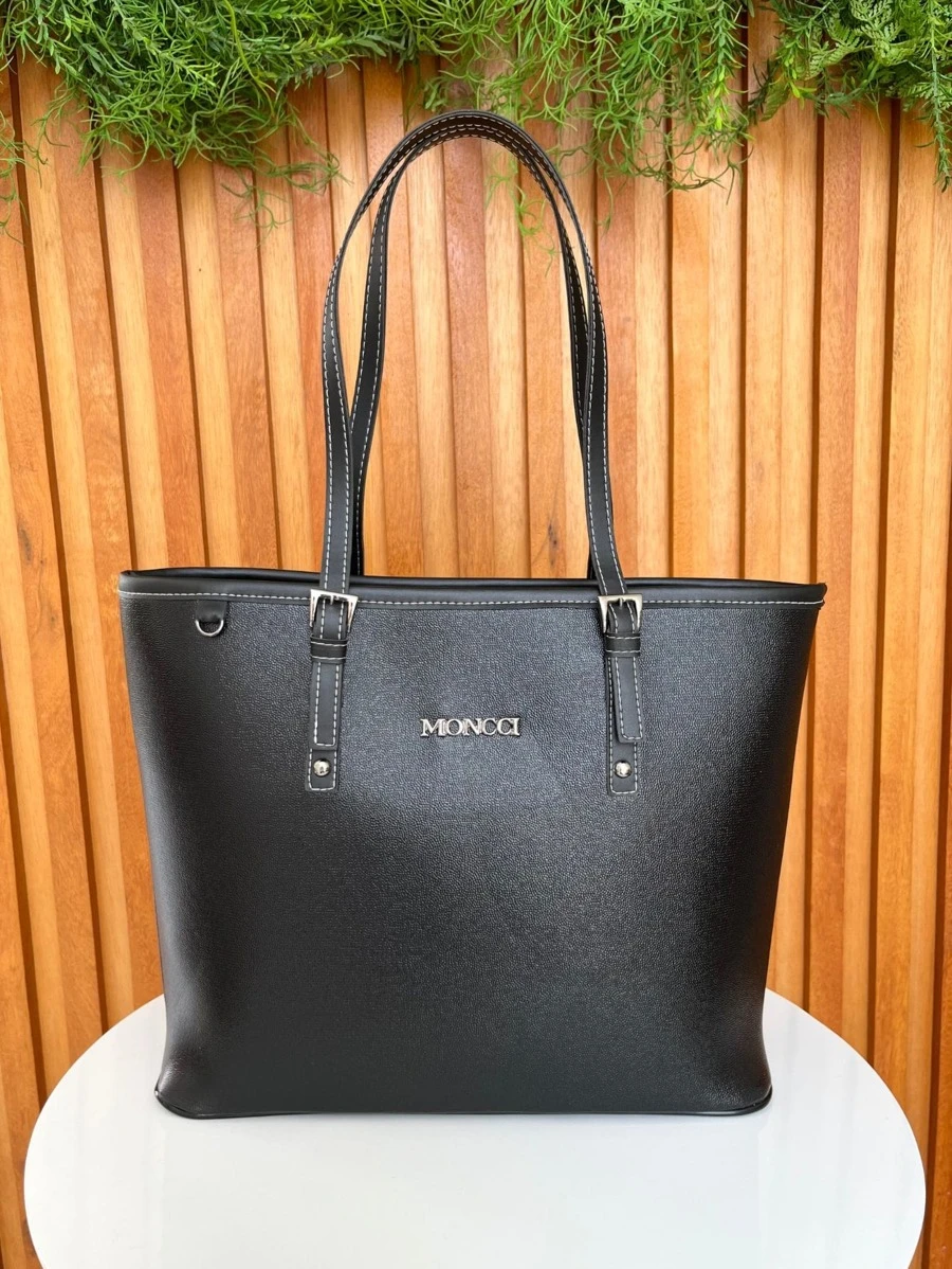 Bolsa feminina grande ombro forrada fivela Moncci