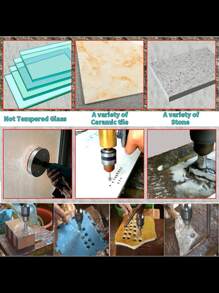 Stonego 10入組鑽石鍍層孔鋸芯鑽頭瓷磚大理石玻璃陶瓷鑽頭組3毫米至50毫米 - 銀色 - 查看 6