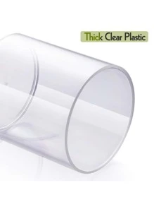 Conjunto de 1 porta-cotonetes, discos de algodão e fio dental em plástico transparente, ideal para organizar seus itens de higiene pessoal no banheiro. Perfeito para penteadeira e organização de maquiagem. - Claro - Ver 6