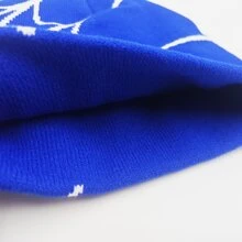 New Street Hip-hop Style Knitted Hat, Fashionable, All-match, Spiderweb Jacquard Winter Beanie Cap, Unisex, Warm And Cartoon Cold Hat - Blue and White - View 3