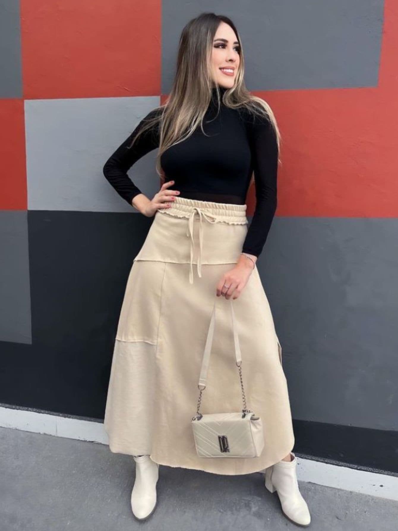 Women Skirts - 米色 - 查看 1