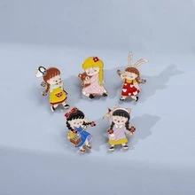 5入組/包特別地可愛卡通胸針適合女孩和男孩,合適適用於包,衣服,節日小禮品適用於兒童 - 彩色 - 查看 4