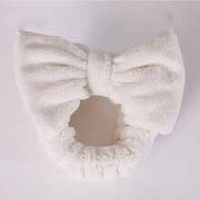 隨機色打結彈性髮箍珊瑚絨彩妝髮箍用於清洗,洗澡,口罩 - 彩色 - 查看 6