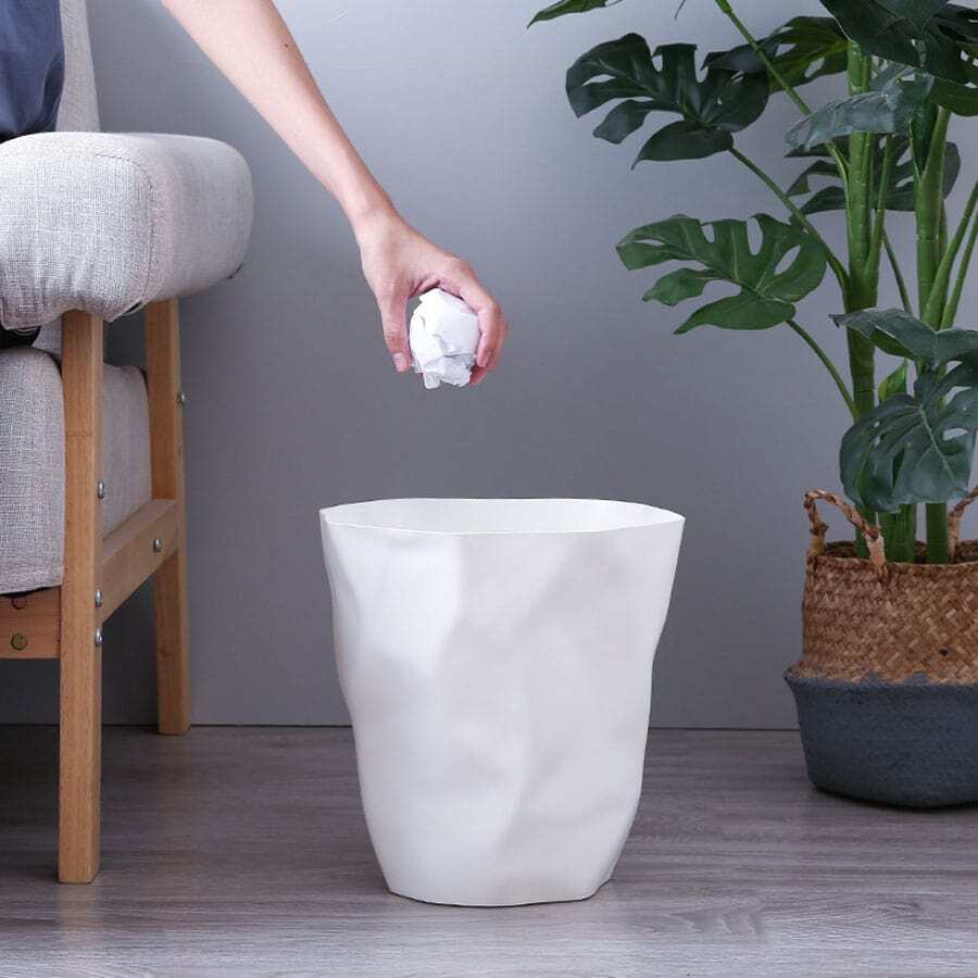 1 Miếng Creative Tròn Thùng rác Đối với Nhà  Phòng bếp Không Nắp , Phòng khách Hoặc Phòng tắm Thùng rác - trắng - Xem 1