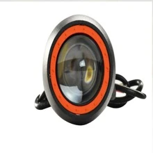 Motorcycle Headlight Round Angel Eye 5w Fixed Light (1 Piece) - Red - View 1