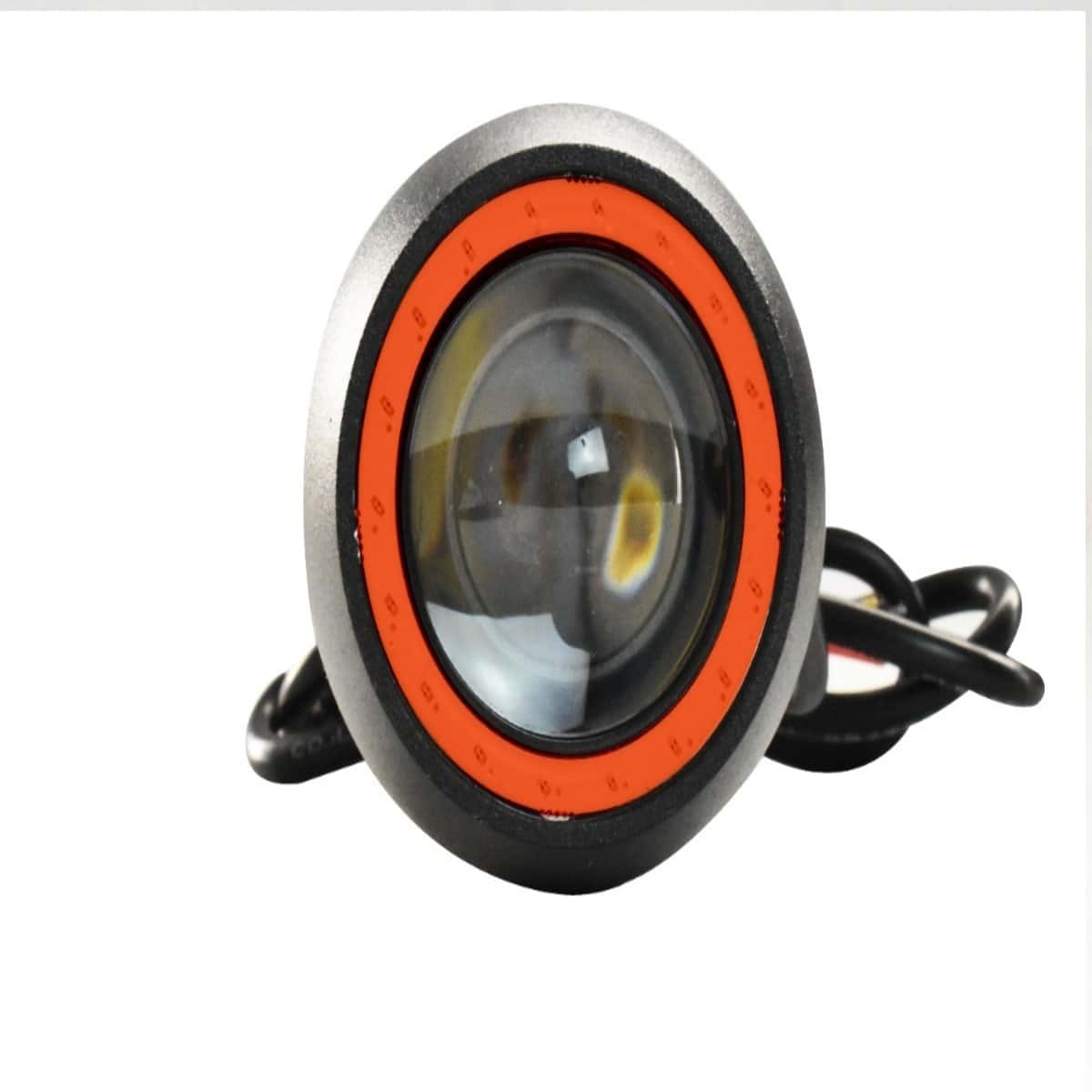 Motorcycle Headlight Round Angel Eye 5w Fixed Light (1 Piece) - Red - View 1